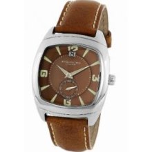 Stuhrling Original 116A.3315K59 Mens Princeton II Swiss Quartz Brown Dial with Silver Hands and Markers on a Brown Strap