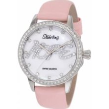 Stuhrling Original 519H.1115A7 Womens andamp;apos;andamp;apos;Hopeandamp;apos;andamp;apos; Quartz with Stainless Steel Case White MOP Dial and Pink Strap Watch