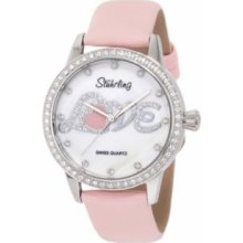 Stuhrling Original 519L.1115A7 Womens andamp;apos;andamp;apos;Loveandamp;apos;andamp;apos; Quartz with Stainless Steel Case White MOP Dial and Pink Strap Watch