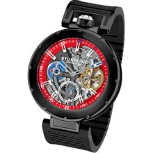 Stuhrling Original Men's Emperor VT Automatic Mechanical Black Rubber