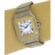 Stylish Cartier Santos Stainless Steel & 18k Gold Wrist Watch