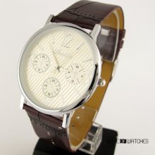 Stylish Men Pu Strap Quartz Wrist Watch