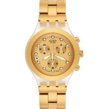 Swatch Diaphane Full Blooded Chrono Gold Unisex Watch Svck4032g