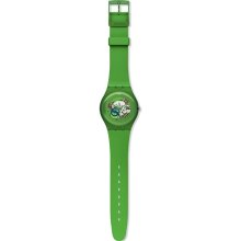 Swatch Unisex Originals SUOG103 Green Plastic Quartz Watch with Green Dial