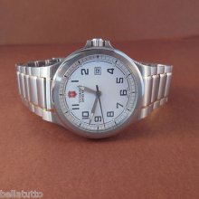 Swiss Army Victorinox Mens Two Tone Peak Ii White Dial Watch - 241277.cb