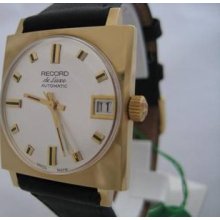 Swiss Goldplated Automatic Record De Luxe Watch
