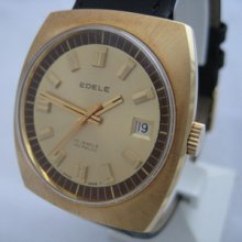 Swiss Made Big Gold Automatic Edele Watch 1960's