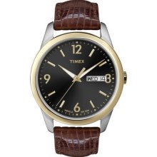 T2n355 Timex Mens Classics Muiti-tone Watch Indiglo Charcoal Dial T2n3559j