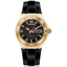 TechnoMarine Cruise Star Rose Gold 34mm Watch - Black Dial, Black Silicon Strap 110037 Sale Authentic
