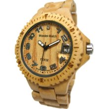 Tense Wood Mens Round Analog Wood Watch - Wood Bracelet - Wood Dial - G4100M