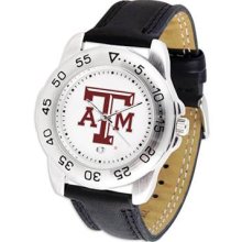 Texas A&M Aggies Mens Leather Sport Watch