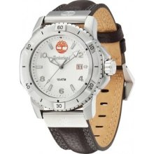 Timberland Charlestown Men's Quartz Watch With White Dial Analogue Display And Brown Leather Strap 13327Js/01