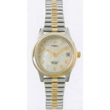 Timex 2-tone Elevated Classics Dress Expansion Watch W/ Mop Dial