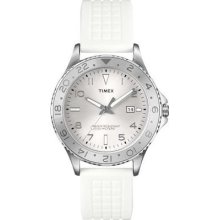 Timex Men's White Resin Strap Watch, Date, Ameritus, 50 Meter Wr, T2p030