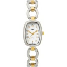Timex T2m474 Womens Classic Two Tone Bangle White Dial Watch Rrp Â£47.99