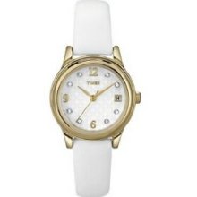 Timex White/Gold Elevated Classics Crystal Watch