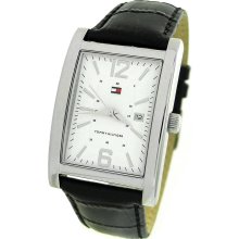 Tommy Hilfiger 1710277 Leather White Dial Black Leather Men's Watch