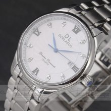 Top Classical High-tech Quartz Calendar Men's Analog Stainless Clock Wrist Watch