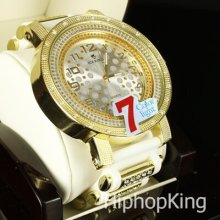 Trendy Classy Fashion Rapper Style Sporty Iced Out Hip Hop Watch Steel Back