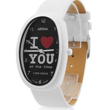 Unisex PU Analog Quartz Watch Wrist with Elliptical Case gz1118 (White)