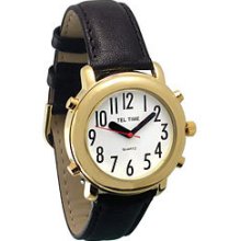 Unisex Tel-time Gold-colored Talking Watch With White