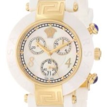 Versace Women's 92ccp1d497 S001 Reve Ceramic Bezel Gold Ion-plating Chronograph