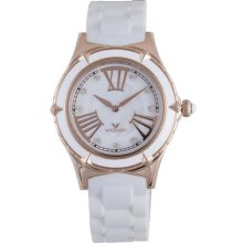 Viceroy Women's 432104-93 Mother-of-Pearl Crystal Rose-Gold Rubbe ...