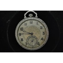 Vintage 12 Size Illinois 17j Pocket Watch Double Roller For Repairs