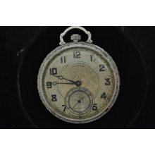 Vintage 12 Size Illinois 17 J Pocket Watch Double Roller For Repairs