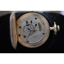 Vintage 18 Size Elgin G.M Wheeler Hunting Case Pocket Watch Keeping Time