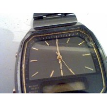 Vintage 1980's Seiko Dual Analog Lcd Chrono H601a Watch