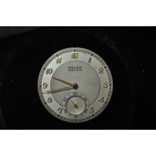 Vintage 38.3mm Gruen Open Face Pocket Watch Movement Grade 381 Running