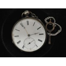 Vintage 46mm Swiss Key Wind/key Set Pocket Watch For Repairs