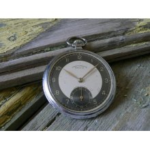 Vintage Chronometre Arctic German Made 1940's Military Pocket Watch Serviced Wwii era