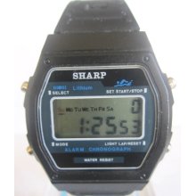Vintage Digital Sharp Alarm Chrono Men Watch