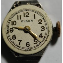 Vintage Elbon Wristwatch Movement 17 Jewels Runs 821
