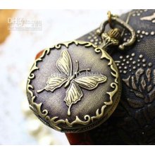 Vintage Jewelry Pocket Watch Antique Brass Long Style Necklace The B
