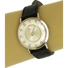 Vintage Longines 14k White Gold & Diamonds Mystery Dial Wrist Watch