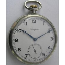 Vintage Longines Open Face Men's Pocket Watch Swiss 1938