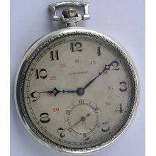 Vintage Longines Silver 0.925 Art Deco Style Men's Pocket Watch Swiss 1930's