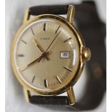Vintage Men Timex W Date Dial Wrist Watch Running W27