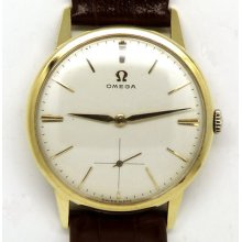 Vintage Omega 14k Solid Gold Manual Wind Dress Mens Watch