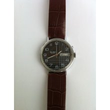 Vintage Rare Soviet Slava 26 Jewels Extremely Dial Day/date Men's Watch