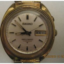 Vintage Seiko Bell-matic 17 Jewels Automatic Gold Tone Stainless Steel Bracelet&