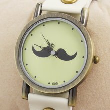 Vintage Style Unisex Mens Womens Yound Fashion Wrist Watch Cute Dial Pu Leather