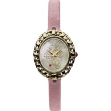 Vivienne Westwood Rococo Women's Quartz Watch With Mother Of Pearl Dial Analogue Display And Pink Leather Strap Vv005cmpk