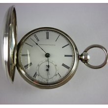 Waltham 18s Pre Civil War Key Wind Pocket Watch, Coin Silver Hunter's Case, 1860