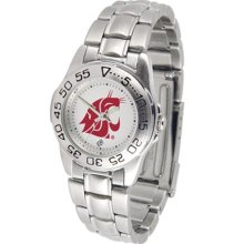 Washington State Cougars Womens Steel Sports Watch