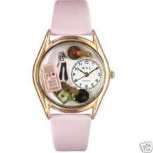 Whimsical 3d Teen Girl Novelty Watch Ladies Pink Leather Band Hand Made In Usa