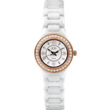 White Ceramic and Rose Gold-plated Watch